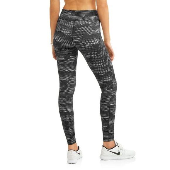 Danskin Leggings Womens Medium 8-10 Core Active Capri Cropped Black Dot Exercise - Picture 1 of 10